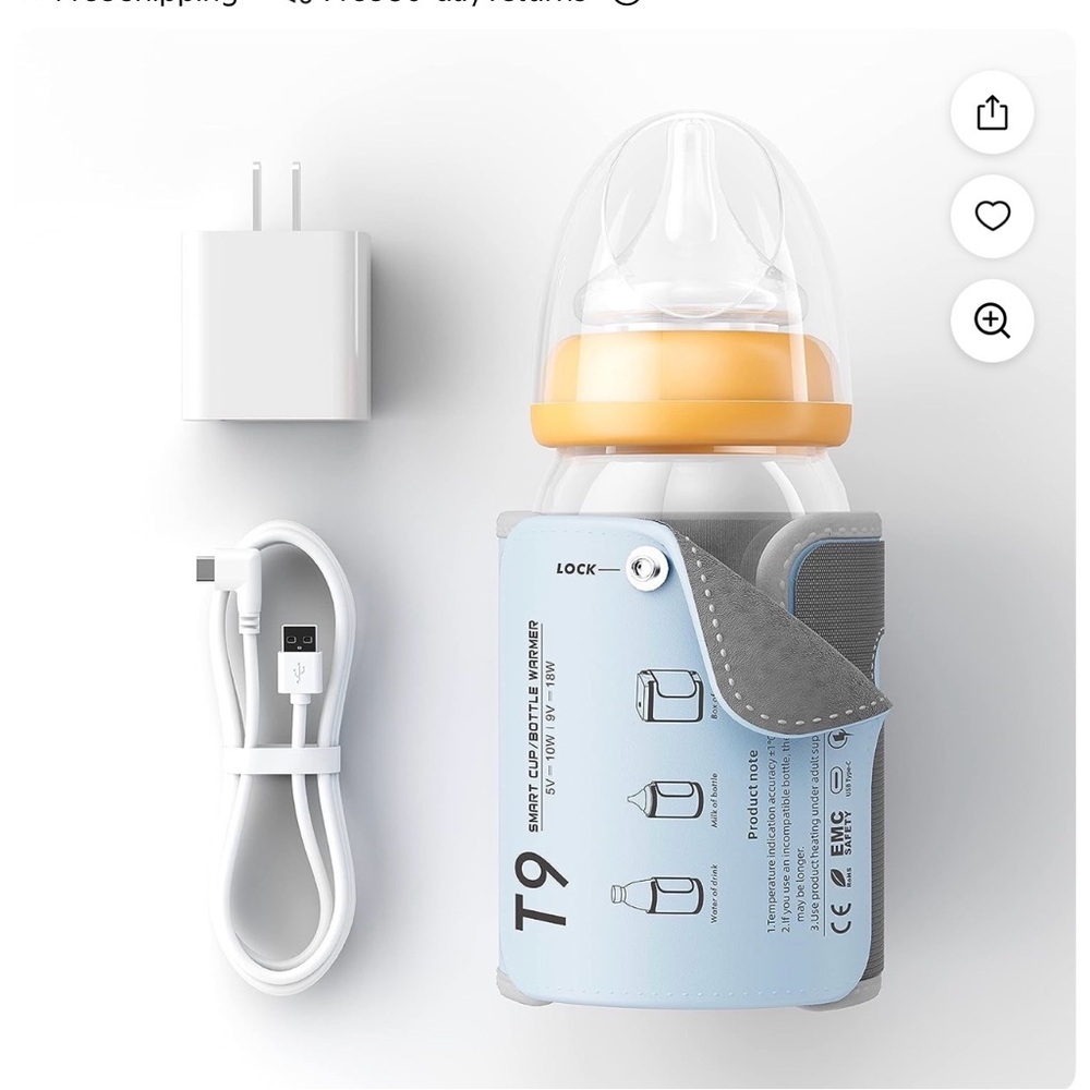 T9 Portable Bottle Warmer Charger - Blue